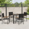 Conjunto de Jantar de Jardim  de 5 Peças Preto Rattan Polimérico 4