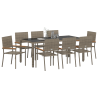 Conjunto de Jantar para Jardim  9 Peças Cinza Vime 3