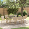 Conjunto de Jantar de Jardim com 9 Peças em Rattan Beige 1