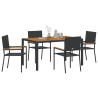 Conjunto de Jantar de 5 Peças  Rattan Poliéster Preto 3