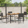 Conjunto de Jantar de 5 Peças  Rattan Poliéster Preto 4