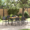 Conjunto de Jantar de Jardim  7 Peças Preto em Rattan Poly 1