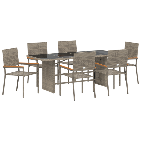 Conjunto de Jantar  de 7 peças Cinza Rattan M 2