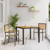 Set de Comedor de Jardín  3 Piezas Acacia de Ratan Sintético Negro 1