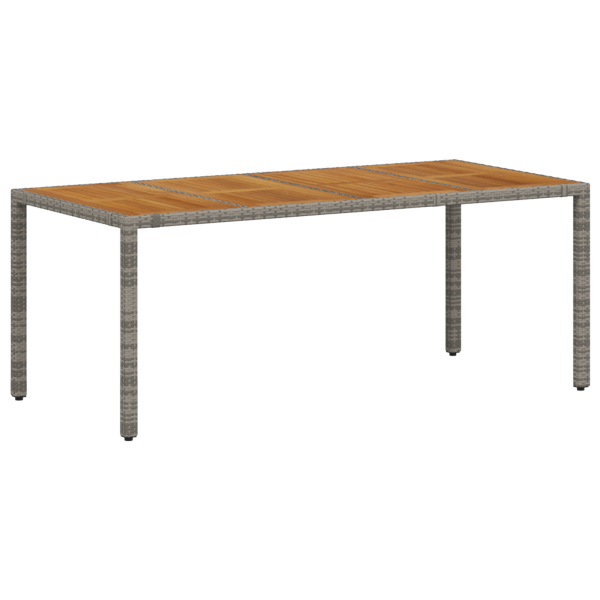 Juego de Comedor de Jardín  de 9 Piezas Gris Polirratán Acacia M 5