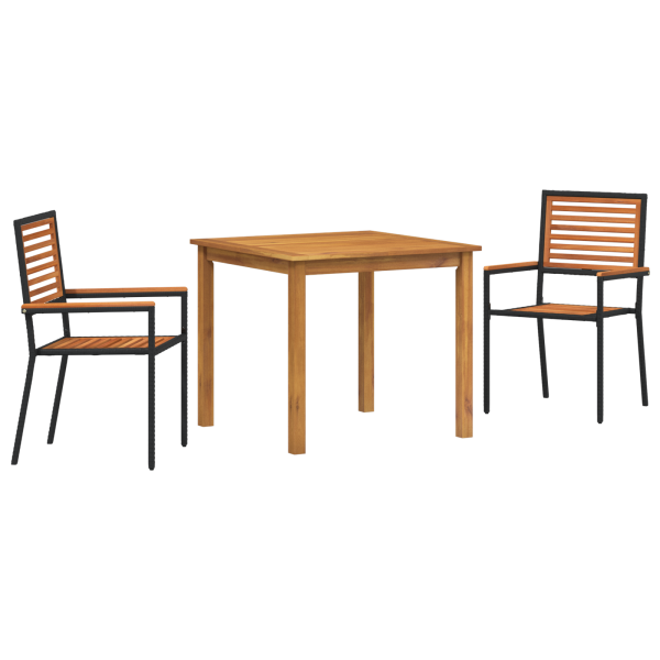 Conjunto de Jantar para Jardim 3 pcs Preto 85 x 85 x 74 cm M 2