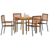 Conjunto de Jantar para Jardim 5 pcs Preto 85 x 85 x 74 cm 3