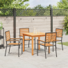 Conjunto de Jantar para Jardim 5 pcs Preto 85 x 85 x 74 cm 4
