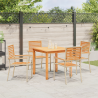 Conjunto de Jantar para Jardim 5 pcs Bege 85 x 85 x 74 cm 4