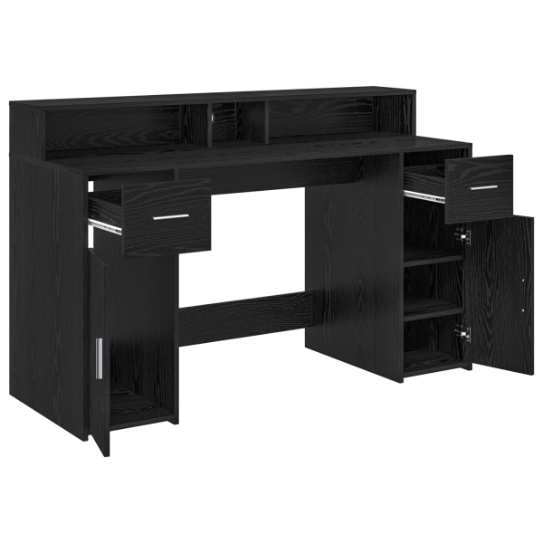 Mesa Carvalho Preto 140x55x91 cm Madeira Engenheirada M 5