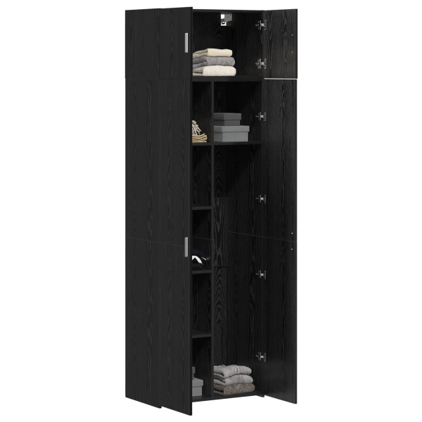 Gabinete de Almacenamiento  Roble Negro 70x42.5x225 cm Madera de Calidad M 3