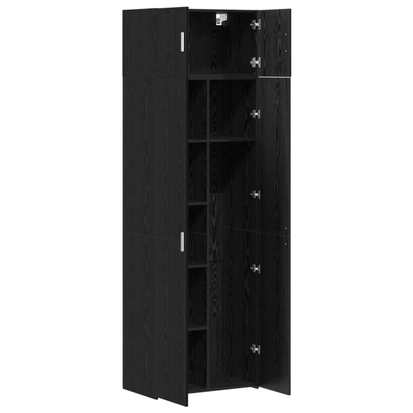 Gabinete de Almacenamiento  Roble Negro 70x42.5x225 cm Madera de Calidad M 5