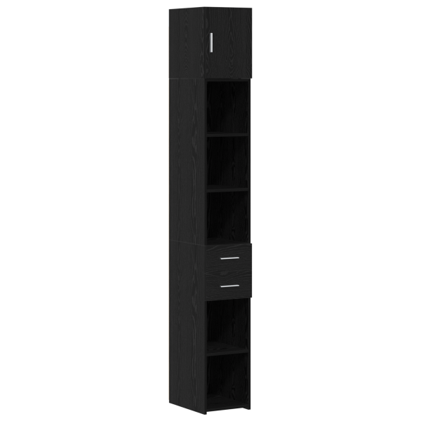 Armário de Armazenamento Slim  Carvalho Preto 30x42.5x225 cm Madeira Industrializada M 2