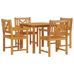 Conjunto de comedor  de 5 piezas en madera maciza de acacia H