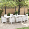 Mesa de Jardim Branca 300x100x73 cm Poly Rattan 1