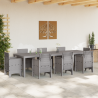 Mesa de Jardim Cinzento-Claro 300x100x73 cm Poli Rattan 3