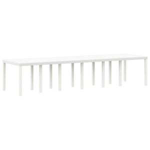Mesa de Jardín Blanca 350x100x73 cm de Plástico Sintético H