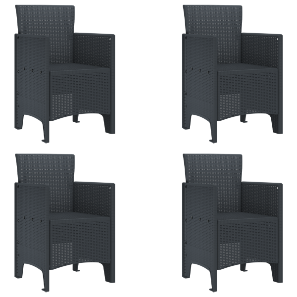 Conjunto de Comedor de Jardín de 5 Piezas Anthracite Poly Rattan M 5