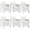 Conjunto de Jantar para Jardim 7 pcs Branco Rattan / Vime 4