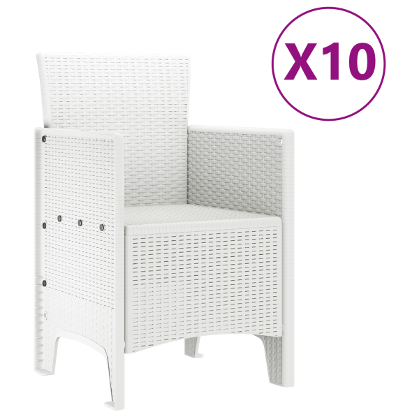 Conjunto de Jantar para Jardim 11 pcs Branco 250 x 100 x 73 cm M 5