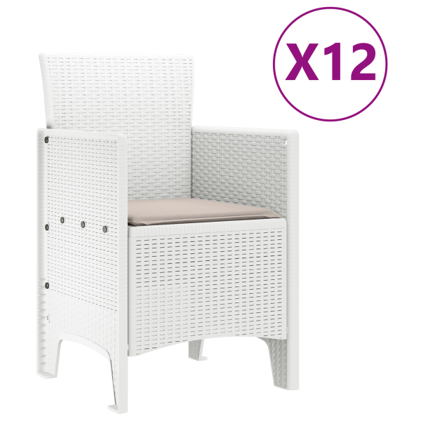 Conjunto de Jantar para Jardim 13 pcs Branco e Cinza Claro M 5