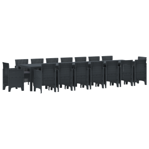 Conjunto de Jantar de Jardim 17 pcs Antracite Para 16 Pessoas H