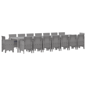 Conjunto de Jantar de Jardim 17 pcs Cinzento-claro H