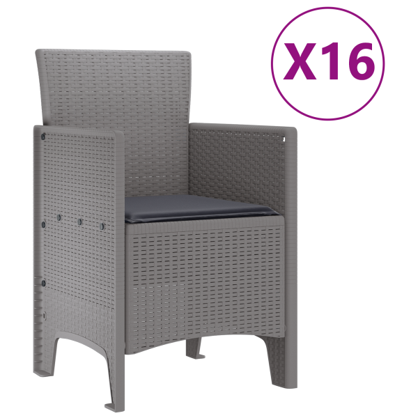 Conjunto de Jantar de Jardim 17 pcs Cinzento-claro M 5