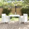 Conjunto de Jantar para Jardim 3 pcs Branco 100 x 100 x 73 cm 1