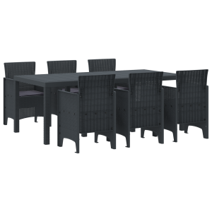 Conjunto de Jantar de Jardim 7 pcs Antracite 200 x 100 x 73 cm H