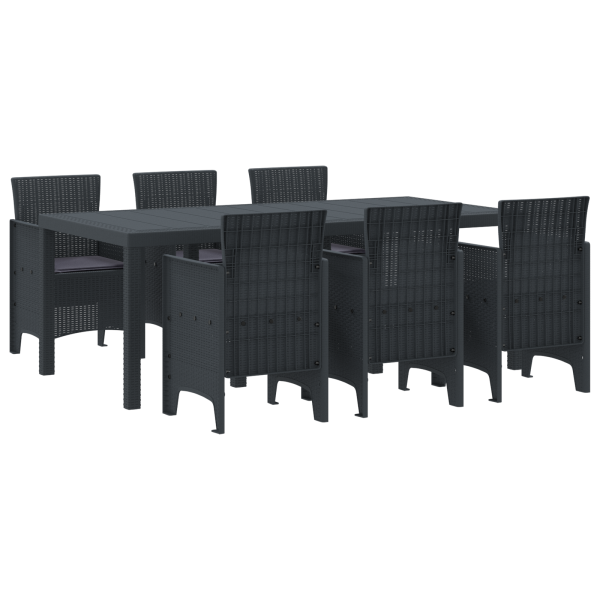 Conjunto de Jantar de Jardim 7 pcs Antracite 200 x 100 x 73 cm M 2
