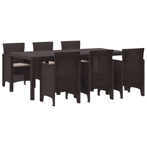 Conjunto de Jantar de Jardim 7 pcs Castanho 200 x 100 x 73 cm M 2