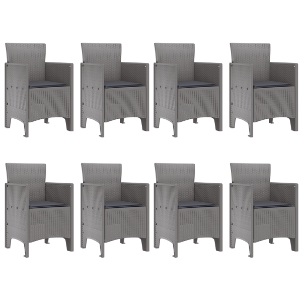 Conjunto de Jantar ao Ar Livre 9 pcs Branco 250 x 100 x 73 cm M 5