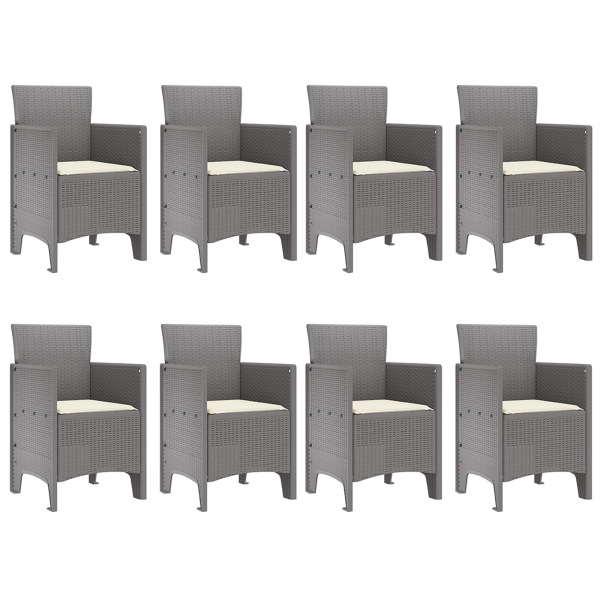 Conjunto de Jantar ao Ar Livre 9 pcs Branco 250 x 100 x 73 cm M 5