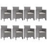 Conjunto de Jantar ao Ar Livre 9 pcs Branco 250 x 100 x 73 cm 5