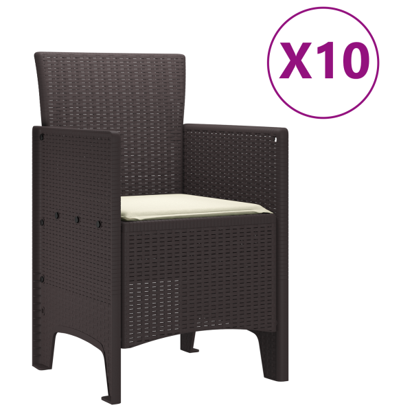 Conjunto de Jantar para Jardim 11 pcs Marrom e Creme M 5