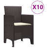 Conjunto de Comedor de Jardín de 11 Piezas con Cojines Marrón Poliratán 5