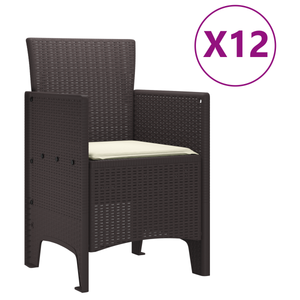 Juego de Comedor de Jardín Set de 5 Marrón y crema Poliratán M 5