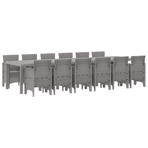 Conjunto de Jantar de Jardim 13 pcs Cinzento-claro Largo M 2