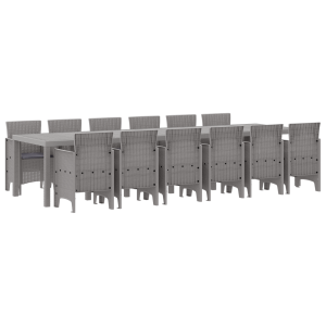 Conjunto de Jantar de Jardim 13 pcs Cinzento-claro 12 Lugares H