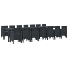 Conjunto de Jantar para Jardim 15 pcs Antracite Grande Plástico 2