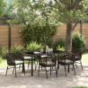 Conjunto de comedor de jardín de 7 piezas - Ratan de poliéster marrón 1