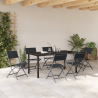 Conjunto de Jantar para Jardim 7 Peças Preto Textilene e Aço 4