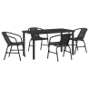 Set de Comedor de Jardín de 5 Piezas Negro Poliratán 2