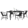 Set de Comedor de Jardín de 5 Piezas Negro de Poliratán 3