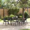 Conjunto de Jantar de Jardim com 7 Peças em Rattan Preto 1