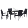 Conjunto de Jantar para Jardim 5 pcs Preto Rattan de PE 3