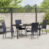 Conjunto de Jantar para Jardim 5 pcs Preto Rattan de PE 4