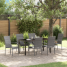 Conjunto de Jantar para Jardim 7 pcs Cinzento Rattan de PE 1