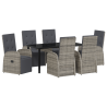 Conjunto de Jantar de Jardim 7 pcs Cinzento 160 x 80 x 73 cm 2